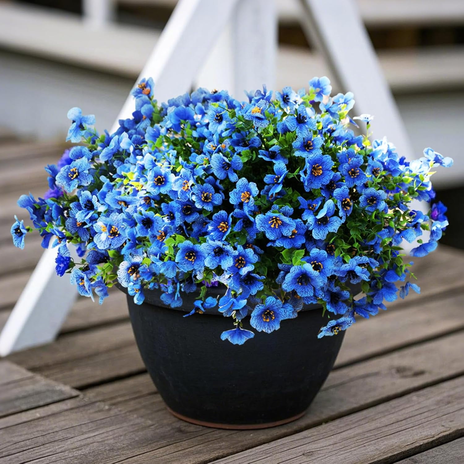Artificial Flowers for Outdoors, 6 Bundles Artificial Plants & Flowers Outdoor, UV Resistant Faux Flowers Outdoor Fake Flowers for Outside Porch Window Box Decoration
