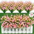 Artificial Flowers for Outdoors, 6 Bundles Artificial Plants Outdoor