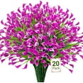 thumbnail image 1 of Artificial Flowers for Outdoors Fake Calla Lily Flowers Faux Plastic Plants UV Resistant Spring Summer Flowers for Garden Porch Patio Office Window Box Table Home Decorations, Fuchsia, 1 of 5