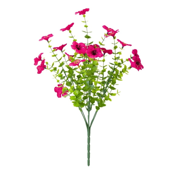 Artificial Flowers for Outdoors, Fake Faux Plants Outside Realistic Spring Summer Decor,1 Bundle Artificial Fake Silk Flowers UV Resistant for Home Porch Garden Patio Yard Decoration 14.4in