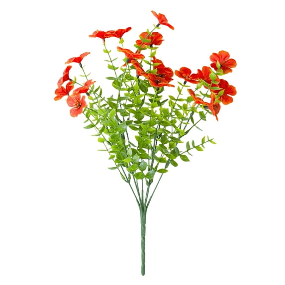 Artificial Flowers for Outdoors, Fake Faux Plants Outside Realistic Spring Summer Decor,1 Bundles Artificial Fake Silk Flowers UV Resistant for Home Porch Garden Patio Yard Decoration 14.4in