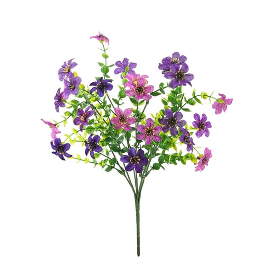 Artificial Flowers for Outdoors, Fake Plants No Fade Faux Plastic Flowers Shrubs for Spring Summer Indoor Planters Garden Patio Porch Yard Window Box Kitchen Home Decor, 1Pc(Purple,13.8x10")