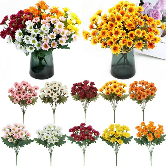 Artificial Flowers for Outdoors Fake Silk Flowers Uv Resistant Faux Plastic Plants Fake Realistic Flowers for Window Front Porch Thanksgiving Home Decor