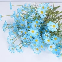 Artificial Flowers for Outdoors Garden,10 Pcs Silk Daisy, Artificial Gerber Daisy for Home Living Room Office, Fake Wildflowers Spring Faux Plants for Wedding Decorations (Blue)