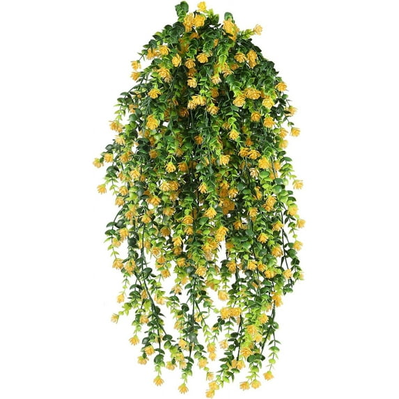 Artificial Flowers for Outdoors Plants Fake Plants Uv Resistant Faux Plastic Daffodils Flower Greenery Boxwood for Spring Planters Outdoor Front Porch Garden Porch Patio Decoration(Yellow)