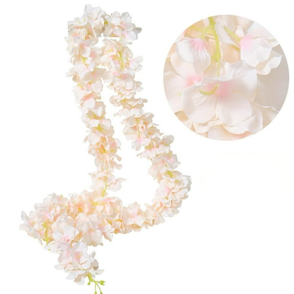 Artificial Flowers for Outdoors Simulation Hydrangea Violet Wisteria Orchid Artificial Flower Vine Wedding Flower Belt Long Flower Strip Flower Vine Decorative Flower String (Champagne)