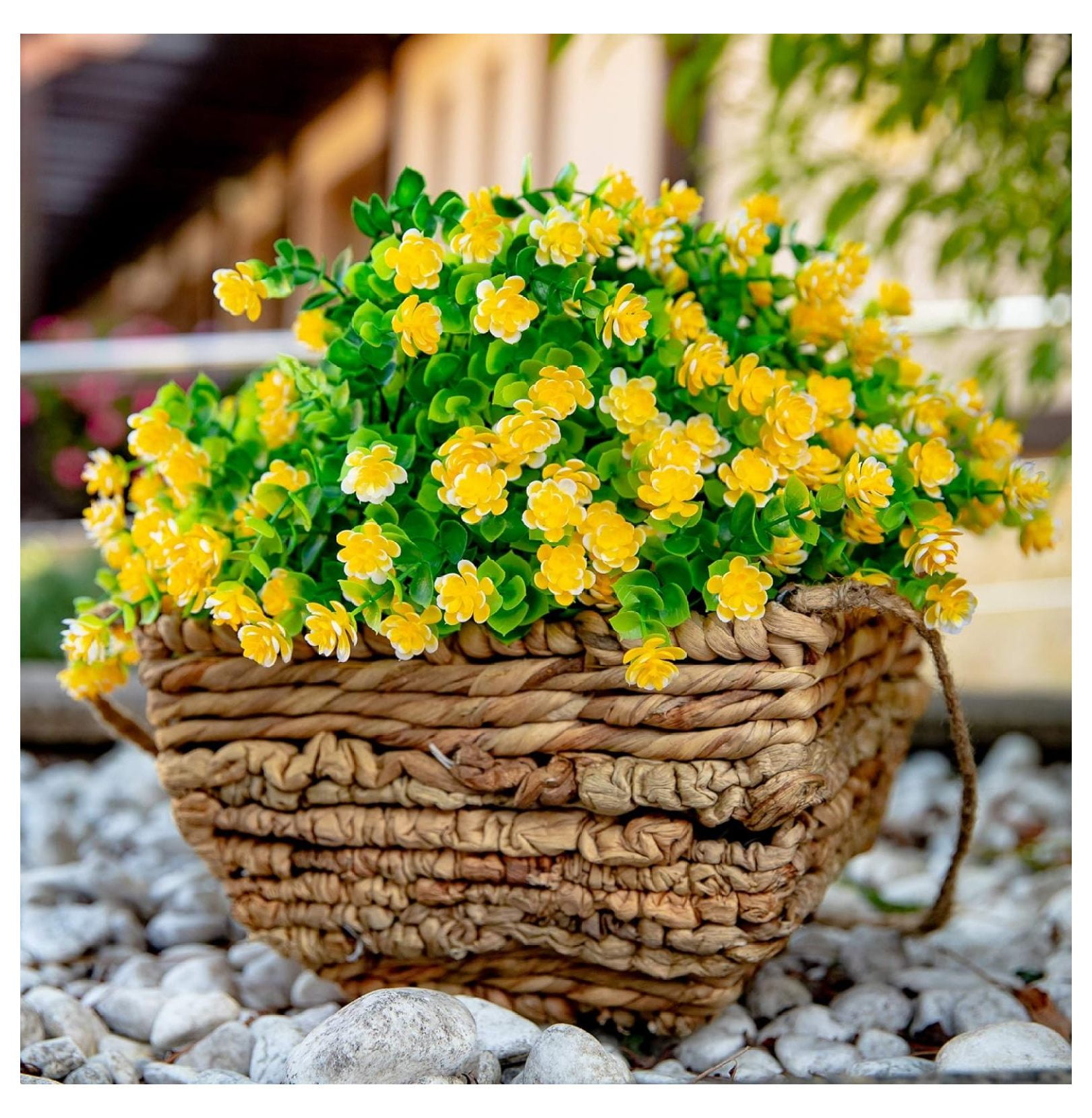 Artificial Flowers for Outdoors UV Resistant 12 PCS Bundles Faux Fake