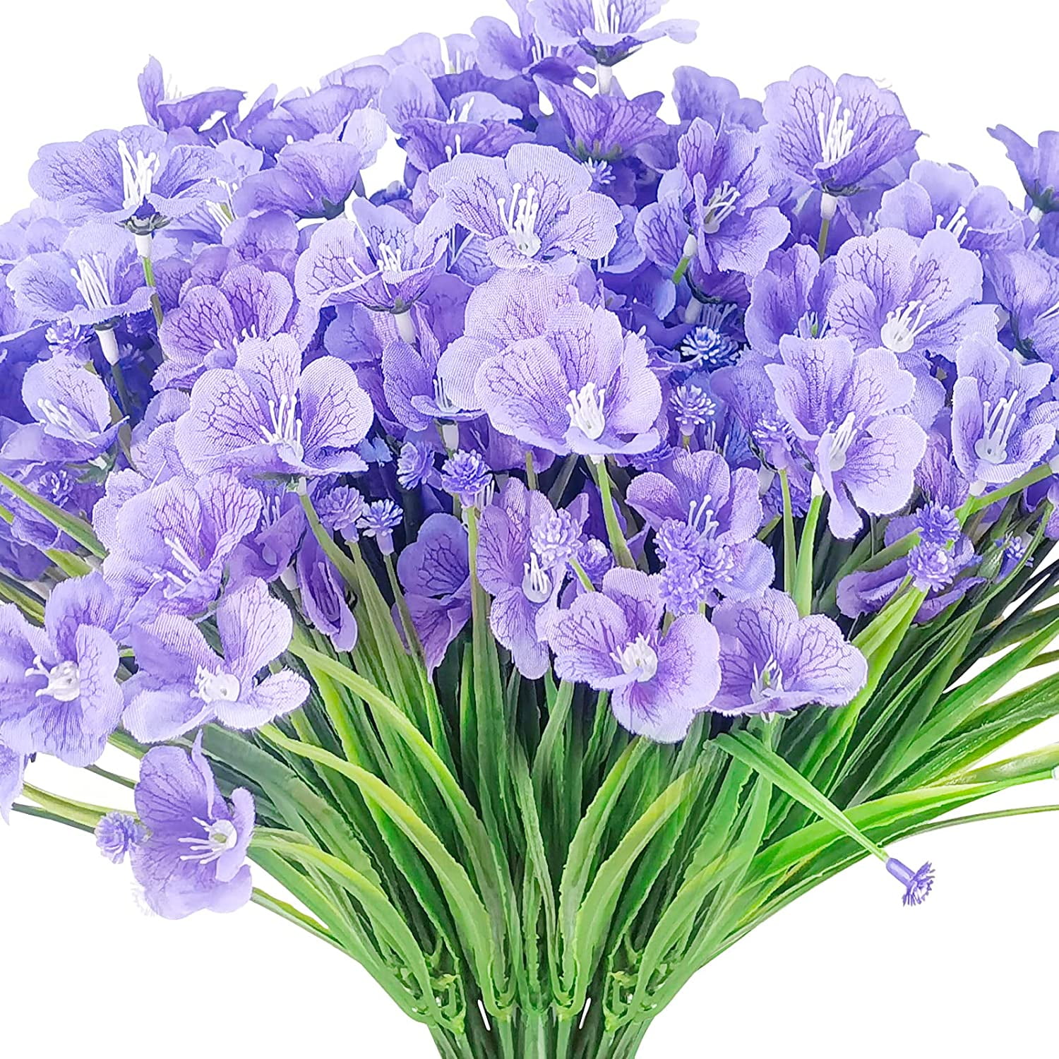 Artificial Flowers for Outdoors, Violets Fake Flowers in Bulk Plastic