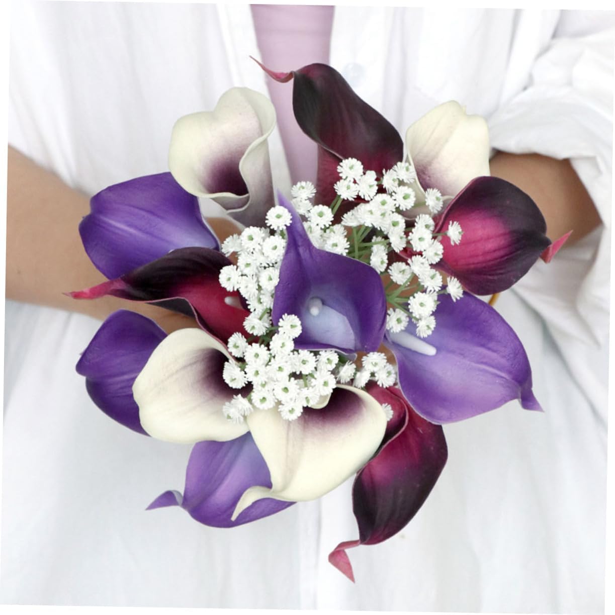 Artificial Flowers Paint Brush Rest Fake Plant Silk Calla Bridal Flower