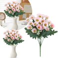 thumbnail image 1 of Artificial Flowers, Pink Spring Artificial Daisy Bouquet - 7-Stem Plastic Fake Flower for Home Decor, Wedding & Table Arrangements (15×32cm/5.9×12.6in), 1 of 9