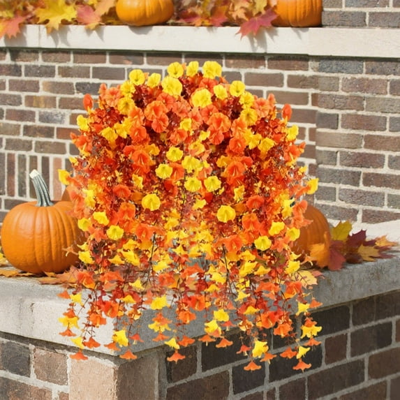 Artificial Flowers Plants For Outdoor Fake Silk Morning Glory Thanksgiving Halloween Christmas Decoration For Wall Home Porch Patio Balcony Yard Decorations Outdoor