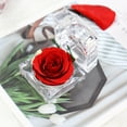 thumbnail image 1 of Artificial Flowers Plants for Sping Summer Outdoors Indoors Decoration, Artificial Fake Flowers Eternal Flower Finished Rose Tanabata Valentine's Day Acrylic Rose Ring Box, 1 of 4