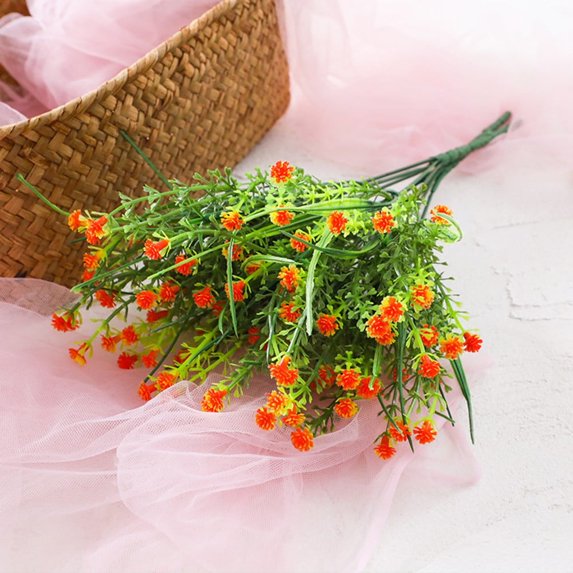 Artificial Flowers Plastic Fake PlantsGypsophila Hanging Shrubs Outside Decor