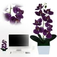 thumbnail image 1 of Artificial Flowers In Pot Decor Flower Centerpieces For Tables Orchid Flower Fake Faux Flowers Bouquets In Pot Table Centerpieces Holiday Dinning Coffee Room Table Kitchen Decoration, 1 of 9