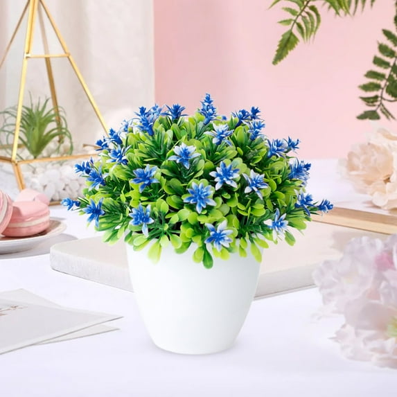 Artificial Flowers Potted Fake Plants Flower in Vase Faux Planting for Wedding Arrangement Home Decor Office Bathroom Dining Table Decorations
