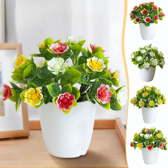 Artificial Flowers Potted Plants Simulation Bonsai with Ceramic Pot for Home Decor Bedroom DIY Landscaping Restaurant Desktop Office Greenery by PALIFEUR