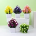 thumbnail image 1 of Artificial Flowers | Potted Polyester Simulation Bouquet | Decorative Fake Florals for Home, Dining Table, Living Room, TV Cabinet | Flexible Stems | 5.9x3.9in | 1 Piece | Indoor Decor, 1 of 6