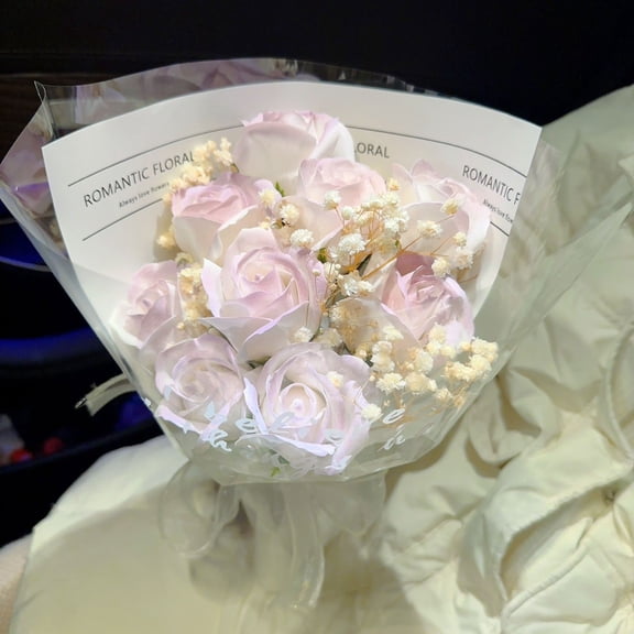 Artificial Flowers," : Preserved Gypsophila And Artificial Rose Bouquet"
