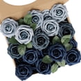 thumbnail image 1 of Artificial Flowers, 25Pcs 3" Roses in Dusty Blue Shades, Realistic DIY Foam Floral Decor for Wedding Bouquets/Centerpieces, Outdoor Party Backdrops, Room/Table, and Garden/Pot Decoration, 1 of 8