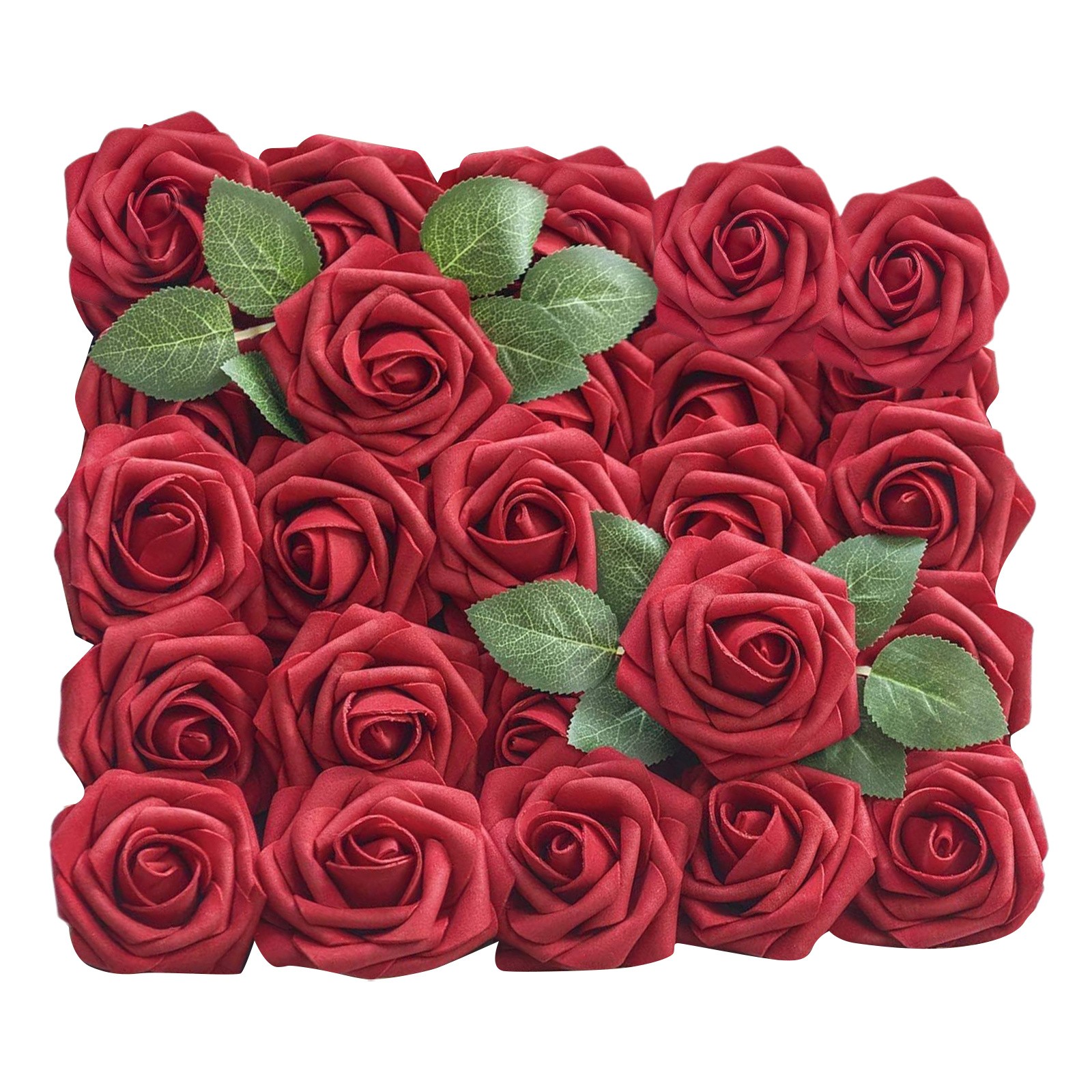 Artificial Flowers Real Looking Foam Fake Roses with Stems for DIY ...
