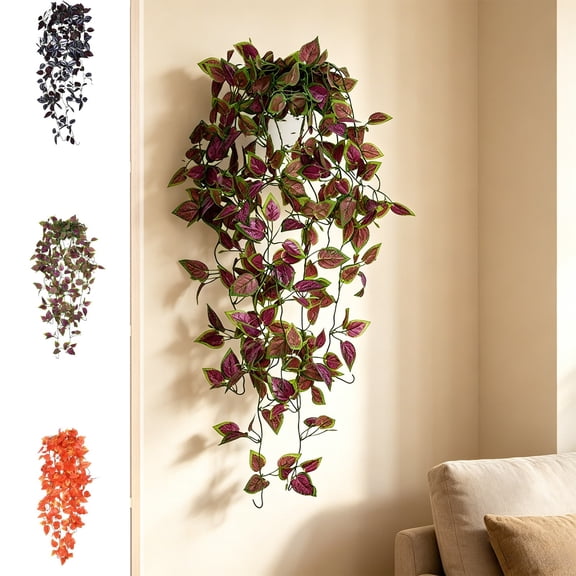 Artificial Flowers Realistic Fall Decorations for Home Multicolor 39.4in Fake Hydrangea Silk Flowers for Decoration Hanging Pothos Vine for Wall Indoor by Xuniizn