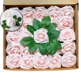 thumbnail image 1 of Artificial Flowers Realistic Roses, 25 Pcs Real Looking Fake Roses with Stem for DIY Wedding Bouquets Centerpieces Bridal Shower Party Home Romantic Decorations, 1 of 5
