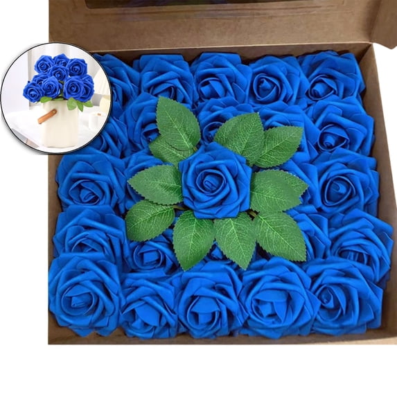 Artificial Flowers Realistic Roses, 25 Pcs Real Looking Fake Roses with Stem for DIY Wedding Bouquets Centerpieces Bridal Shower Party Home Romantic Decorations