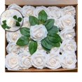thumbnail image 1 of Artificial Flowers Realistic Roses, 25 Pcs Real Looking Fake Roses with Stem for DIY Wedding Bouquets Centerpieces Bridal Shower Party Home Romantic Decorations, 1 of 5