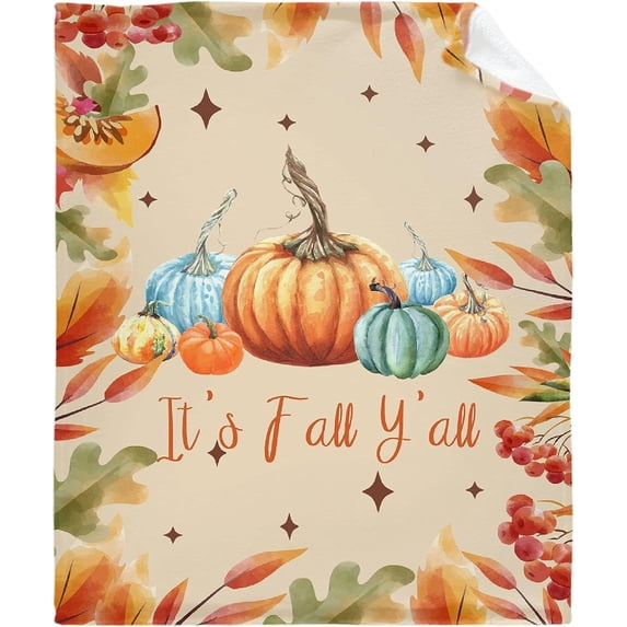 Autumn Fall Pumpkin Flannel Fleece Blanket Throw Couch Microfiber Soft Cozy Lightweight Luxury Bed Blanket for Pet