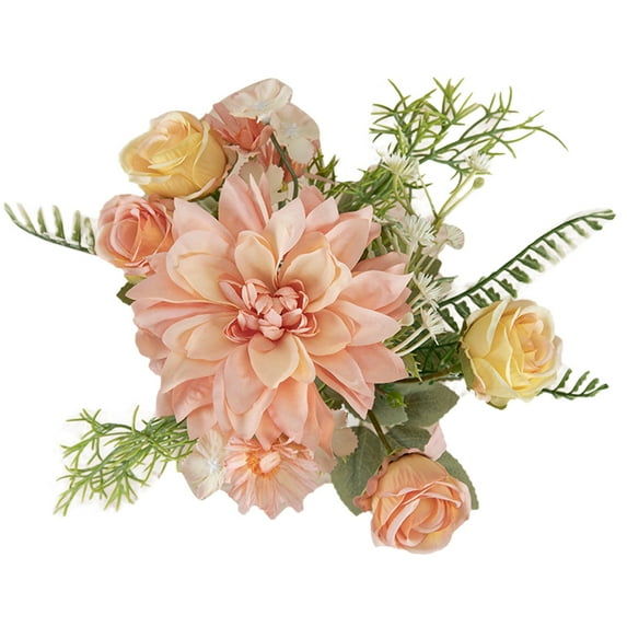 Artificial Flowers,Rose Bouquet Fake Flower,Realistic Wedding Flower Wall Decor,Home Living Room Wedding Party Backdrop Decoration
