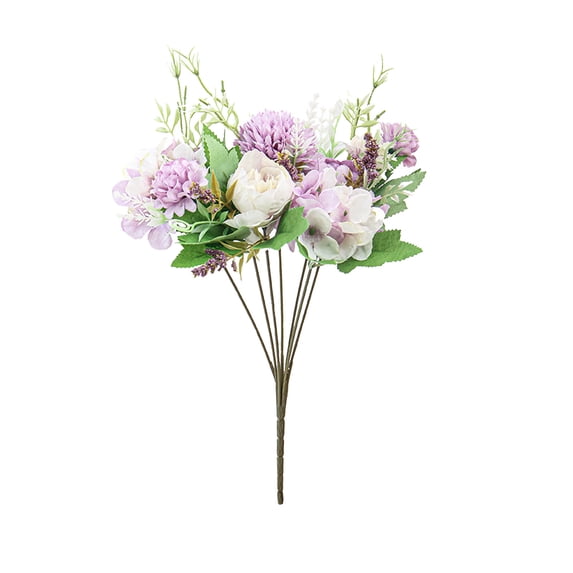 Artificial Flowers Rose Decor Bouquet 11.81 Inches for Wedding Home Decoration, Plastic Fake Flowers for Living Room