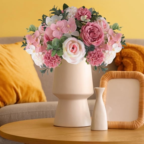 Artificial Flowers Roses, Lifelike Flowers, Faux Flower Arrangements for Dining Table Centerpiece Decor, Table Centerpieces for Dining Room