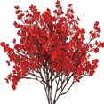thumbnail image 1 of Artificial Flowers Silk Floral Bundles UV Resistant Faux Plants Outdoor Decor 6 Pack for Garden Porch and Window Box Red, 1 of 8