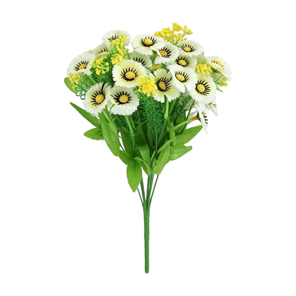 Artificial Flowers, Silk Flower Bouquet, Decorative Plastic Daisies, Floral Arrangements for Home Decor, Weddings, Parties, and Events, Long Lasting and Versatile