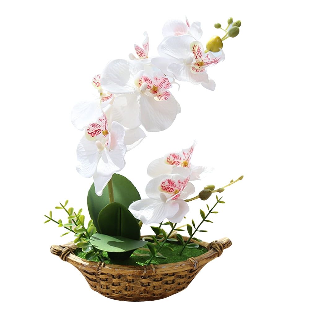 SSZMDLB Under $5 Artificial Orchid Plant, Silk Phalaenopsis Flower In Pot, Lifelike Centerpiece For Home Office Wedding Decor - View #11