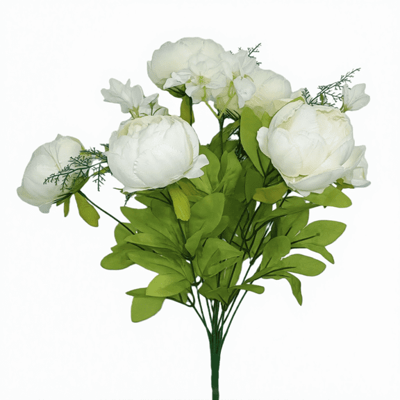 Artificial Flowers Silk Peonies,Artificial Flowers for Wedding - 18.5in Silk Peonies 6 Blooms, Realistic for Bouquets Centerpieces