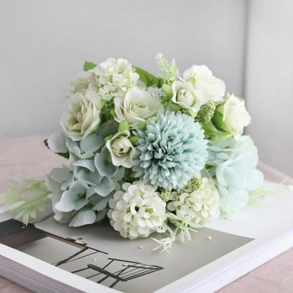Artificial Flowers Silk Peonies Hydrangea Bouquet Decor Faux Peony Flower Centerpieces for Tables Vase Wedding Decorations Flower Arrangements