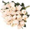 thumbnail image 1 of Artificial Flowers Silk Roses Buds Realistic Bouquet Arrangement for Decoration Wedding Party Centerpieces (Champagne), 1 of 5