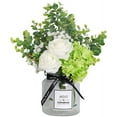 thumbnail image 1 of Artificial Flowers Silk Roses Fake Babys Breath Flower Eucalyptus Leaves Berries Arrangements Wedding Bouquet Indoor Home Faux Plants Décor (White Without Vase), 1 of 5