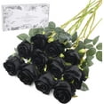thumbnail image 1 of Artificial Flowers Silk Roses with Long Stems Faux Realistic Roses for Wedding Bouquets Table Centerpieces Party Home Decor(Black), 1 of 5