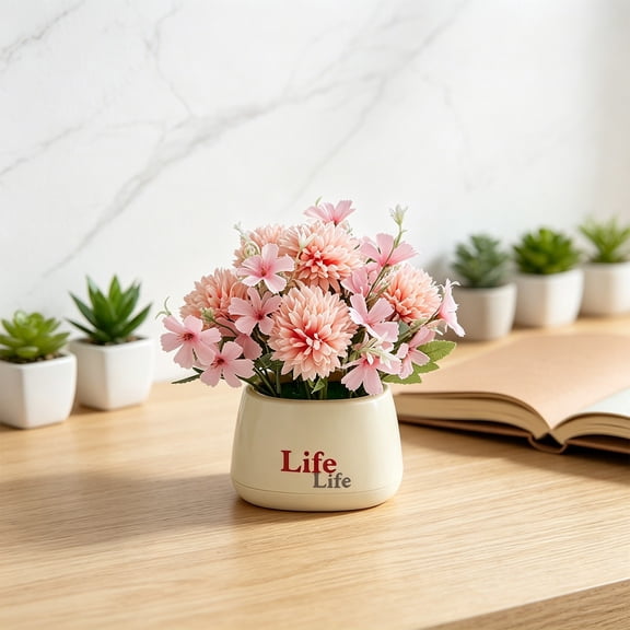 Artificial Flowers Simulated Plants Potted, Realistic Green Foliage Ground Insert Decor, Durable No Maintenance Plastic Plants Versatile Office Garden Balcony Courtyard Outdoor Indoor Home Decor Gift