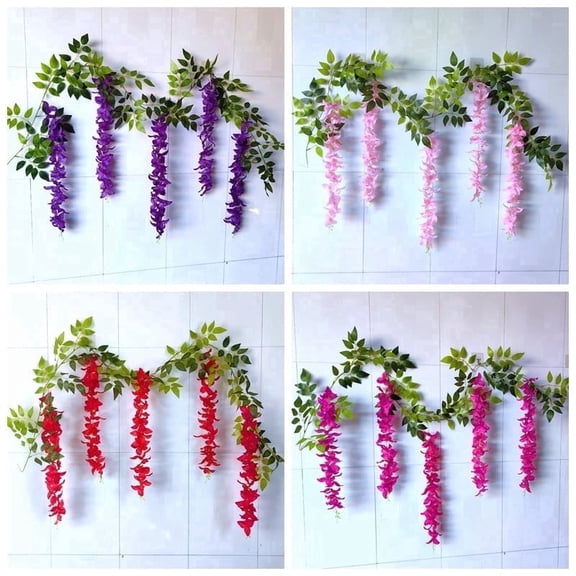 Artificial Flowers, Simulated Rose, Plastic Wrapping Plants, Conditioning Duct Blocking, Living Room Ceiling Decoration, Hanging Basket, Easy Install