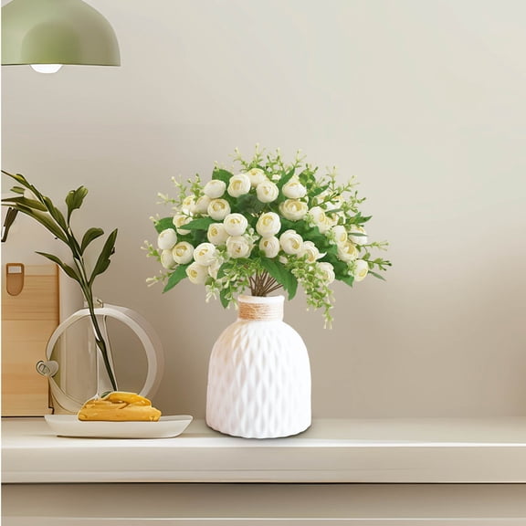 Artificial Flowers Simulated Wedding Flowers 15 Heads Lofty Consort's Tea Buds Silk Flower Decorations Home Wedding Ornaments