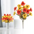 thumbnail image 1 of Artificial Flowers Simulation Bouquet 1 Bunch Pansy Flower Arrangement for Outdoor Decoration - Like for Weddings and Table Centerpieces(Orange Yellow), 1 of 9