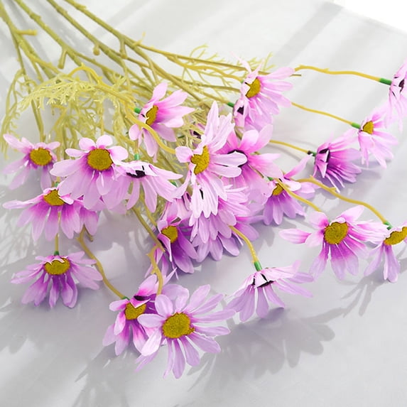 Artificial Flowers Small Cosmos Bouquet 5PC Purple for Home Wedding Decor