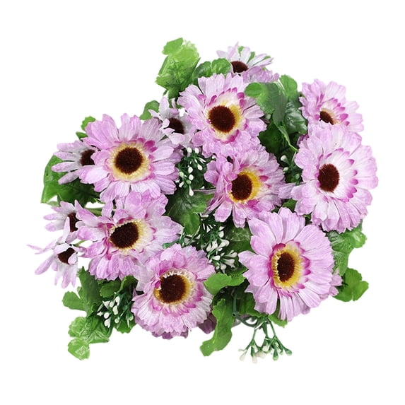 Artificial Flowers Snowflake Sunflower Faux Bouquet for Living Room Decor Home Decoration Centerpiece No Maintenance Floral Arrangement