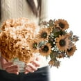 thumbnail image 1 of Artificial Flowers Sunflower Bouquet 1 Bunch Coral Silk for Home Garden Decoration, 1 of 9