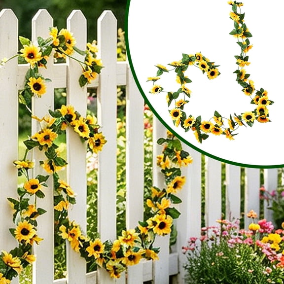 Artificial Flowers Sunflower Garland Vine 8.2FT for Wedding Arch Decor