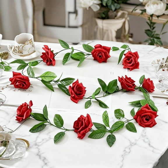Artificial Flowers,The 230cm Branches Of 9 Rose Strips Are Usually Flexible And Bendable And The Angle Of Flowers And Leaves Can Also Be Manually Adjusted According To Needs.