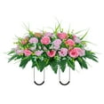 thumbnail image 1 of 1 Artificial Funeral Flower Arrangement Tombstone Flower Arrangement - Cemetery Flower Saddle Outdoor Decorations Non Colors Rose Combination Flower, 1 of 9